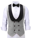 Men's Waistcoat Slim Fit Leisure Cotton Suit Male Gentleman Beckham Business Vest Male Black For Wedding Groomsmen (custom size)