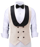 Men's Waistcoat Slim Fit Leisure Cotton Suit Male Gentleman Beckham Business Vest Male Black For Wedding Groomsmen (custom size)