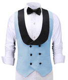 Men's Waistcoat Slim Fit Leisure Cotton Suit Male Gentleman Beckham Business Vest Male Black For Wedding Groomsmen (custom size)