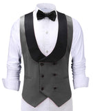 Men's Waistcoat Slim Fit Leisure Cotton Suit Male Gentleman Beckham Business Vest Male Black For Wedding Groomsmen (custom size)