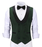 Men's Waistcoat Slim Fit Leisure Cotton Suit Male Gentleman Beckham Business Vest Male Black For Wedding Groomsmen (custom size)