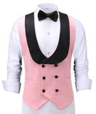 Men's Waistcoat Slim Fit Leisure Cotton Suit Male Gentleman Beckham Business Vest Male Black For Wedding Groomsmen (custom size)