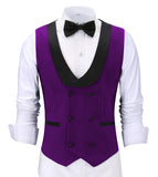 Men's Waistcoat Slim Fit Leisure Cotton Suit Male Gentleman Beckham Business Vest Male Black For Wedding Groomsmen (custom size)