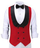 Men's Waistcoat Slim Fit Leisure Cotton Suit Male Gentleman Beckham Business Vest Male Black For Wedding Groomsmen (custom size)
