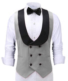 Men's Waistcoat Slim Fit Leisure Cotton Suit Male Gentleman Beckham Business Vest Male Black For Wedding Groomsmen (custom size)