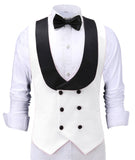 Men's Waistcoat Slim Fit Leisure Cotton Suit Male Gentleman Beckham Business Vest Male Black For Wedding Groomsmen (custom size)