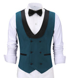 Men's Waistcoat Slim Fit Leisure Cotton Suit Male Gentleman Beckham Business Vest Male Black For Wedding Groomsmen (custom size)