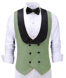 Men's Waistcoat Slim Fit Leisure Cotton Suit Male Gentleman Beckham Business Vest Male Black For Wedding Groomsmen (custom size)