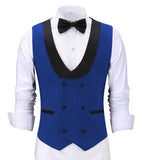 Men's Waistcoat Slim Fit Leisure Cotton Suit Male Gentleman Beckham Business Vest Male Black For Wedding Groomsmen (custom size)