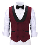 Men's Waistcoat Slim Fit Leisure Cotton Suit Male Gentleman Beckham Business Vest Male Black For Wedding Groomsmen (custom size)