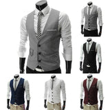 2020 Men's Vest Formal Dress Suit Vests Slim Fit Men Suit Vest Male Wedding Party Waistcoat Homme Sleeveless Business Jacket