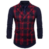 Double Breasted Vest Suit Men 2019 New Arrival High-quality Men's Casual Plaid Waistcoat Double Breasted Vest