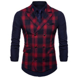 Double Breasted Vest Suit Men 2019 New Arrival High-quality Men's Casual Plaid Waistcoat Double Breasted Vest
