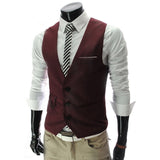 2020 Men's Vest Formal Dress Suit Vests Slim Fit Men Suit Vest Male Wedding Party Waistcoat Homme Sleeveless Business Jacket
