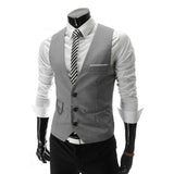 2020 Men's Vest Formal Dress Suit Vests Slim Fit Men Suit Vest Male Wedding Party Waistcoat Homme Sleeveless Business Jacket