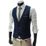 2020 Men's Vest Formal Dress Suit Vests Slim Fit Men Suit Vest Male Wedding Party Waistcoat Homme Sleeveless Business Jacket