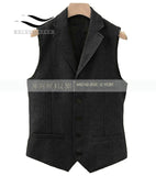 2019British style Men's Casual Tweed suit Vest Slim Fit Notch Lapel custom made Waistcoat For Wedding Groomsmen Leisure Business