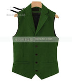 2019British style Men's Casual Tweed suit Vest Slim Fit Notch Lapel custom made Waistcoat For Wedding Groomsmen Leisure Business