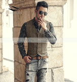 Men's suit Vest  Casual Tweed Slim Fit Notch Lapel British style custom made Waistcoat For Wedding Groomsmen Leisure Business